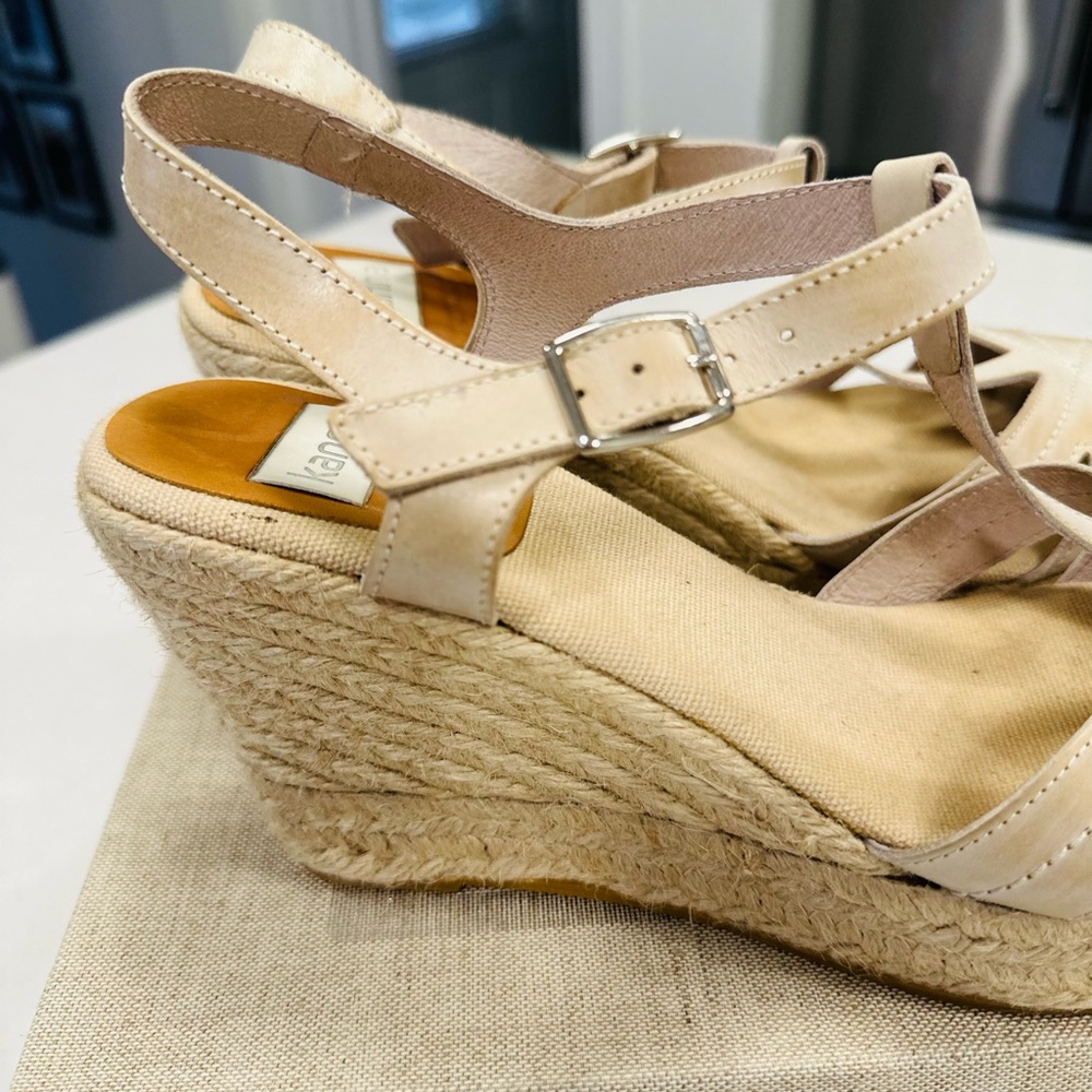 Kanna Cream Espadrille Wedge Sandals - Picture 10 of 10